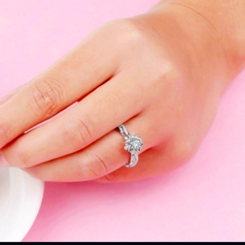 Wedding Ring Cubic Zirconia Diamond  925